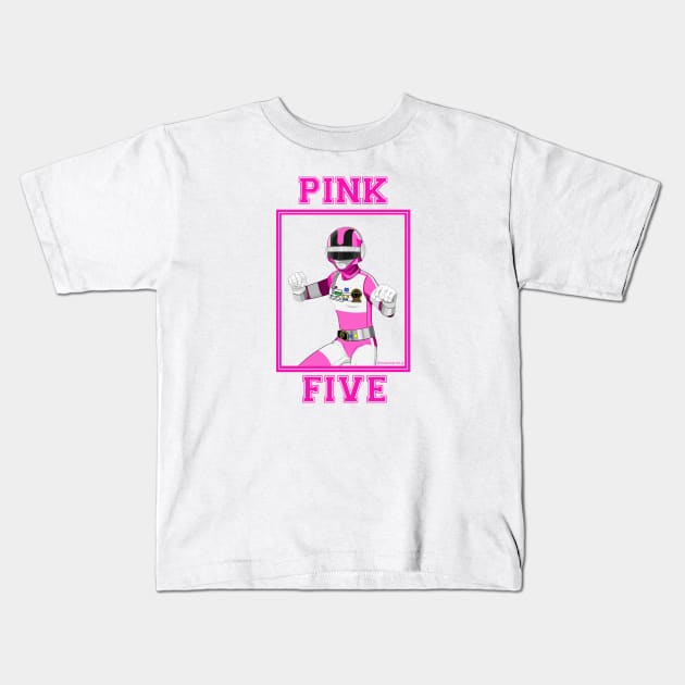 Pink Five Kids T-Shirt by Zapt Art